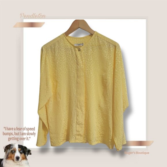 🌿Vintage 80s Pendleton Blouse - Women's Large - Embossed Boho Chic Top - Picture 11 of 12